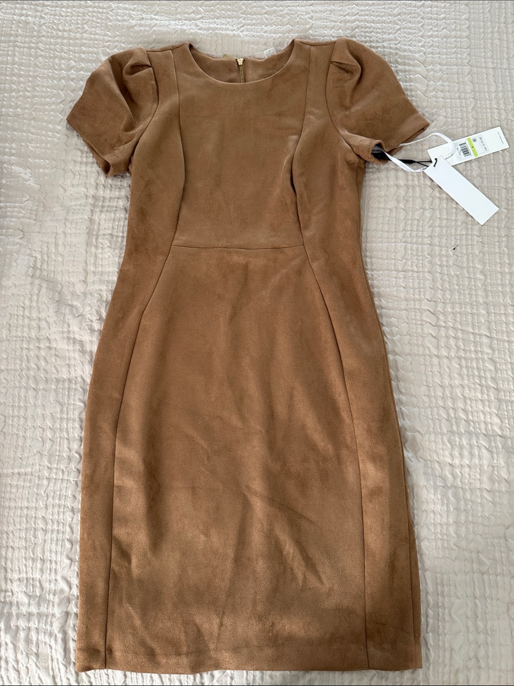 Calvin Klein Brown Suede Sheath Dress